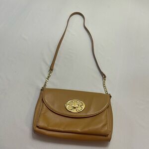 Emma Fox Camel Leather Purse Handbag Crossbody